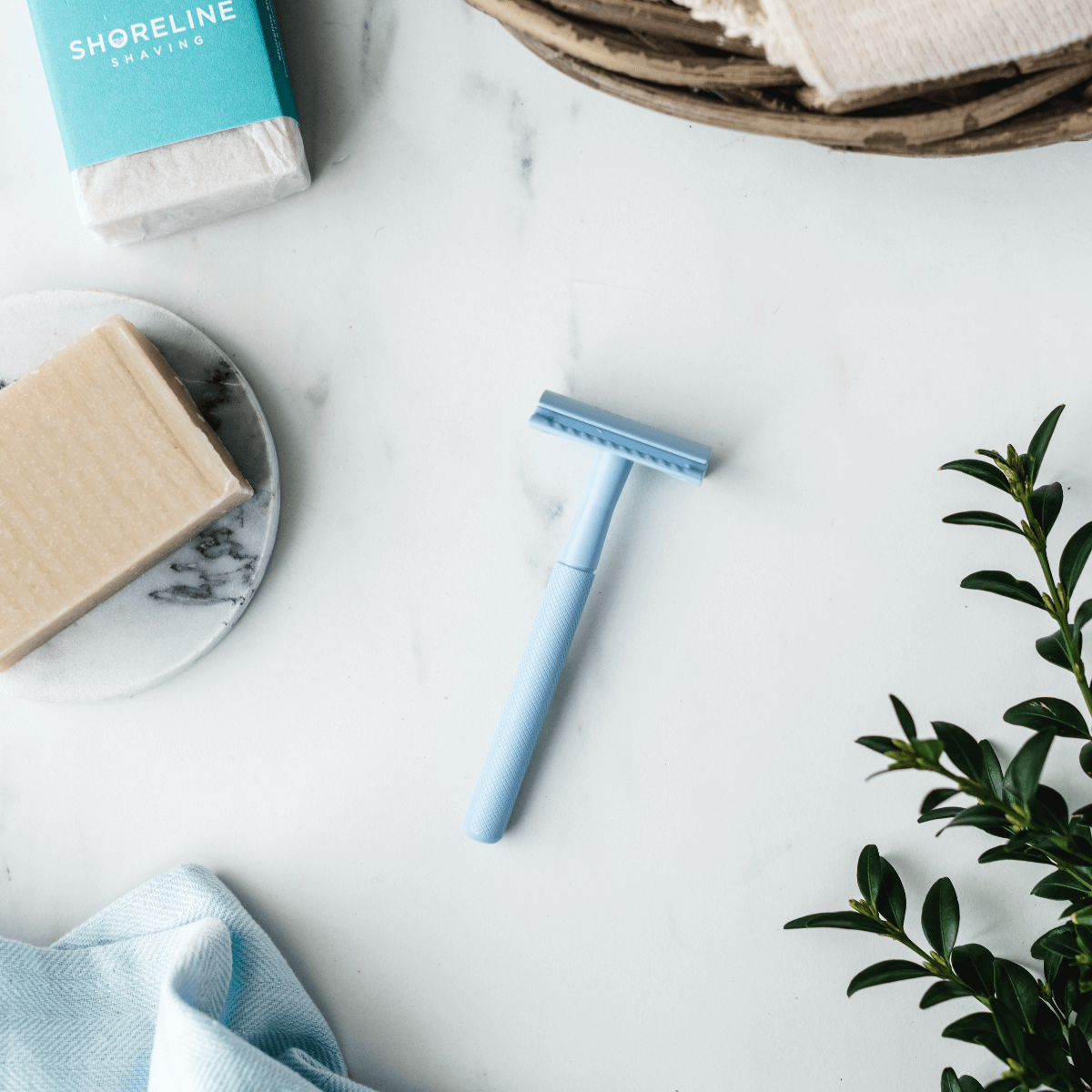 Metal Safety Razor - Pale Blue | Shoreline Shaving | Life Before Plastic